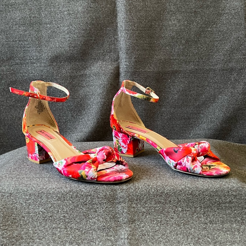 Betsey Johnson Floral-Print Heels
